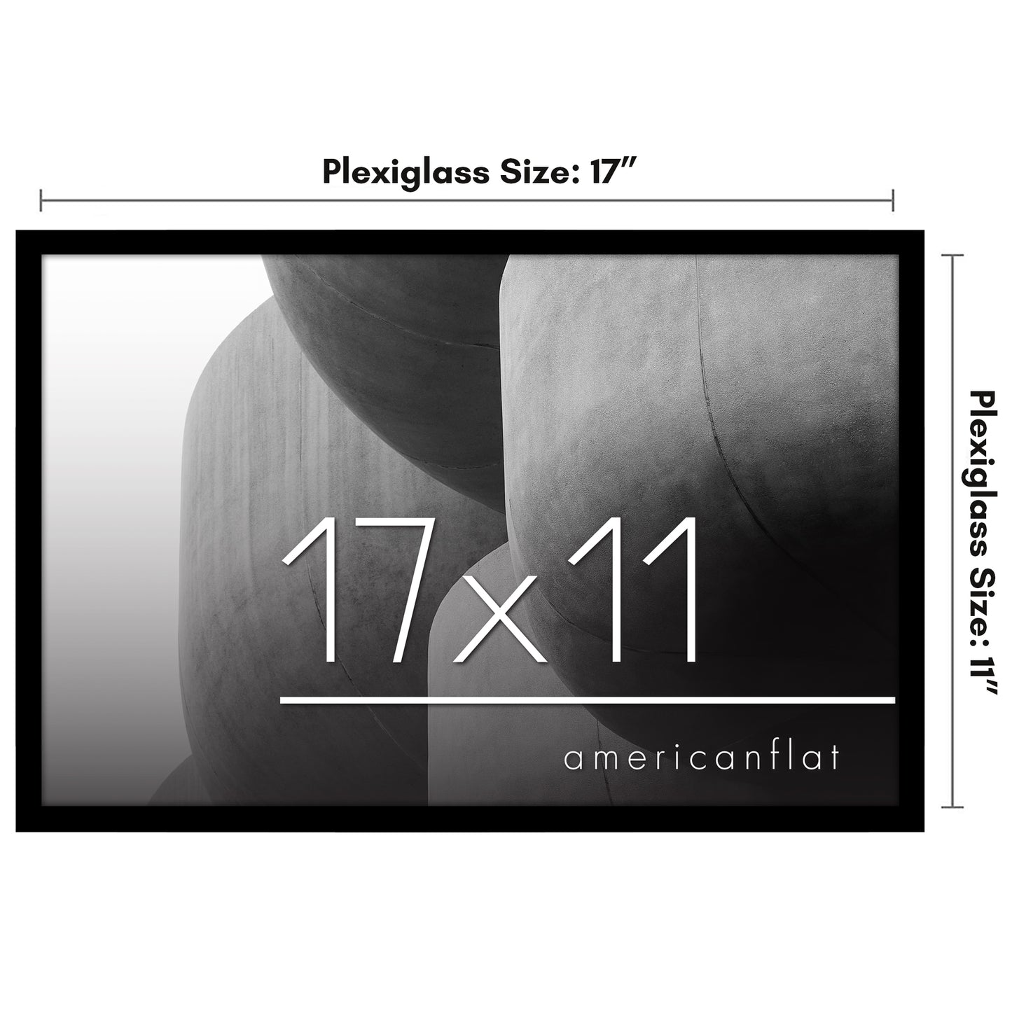 Thin Border Photo Frame in Black - Plexiglass Cover For Horizontal Formats - Picture Frame