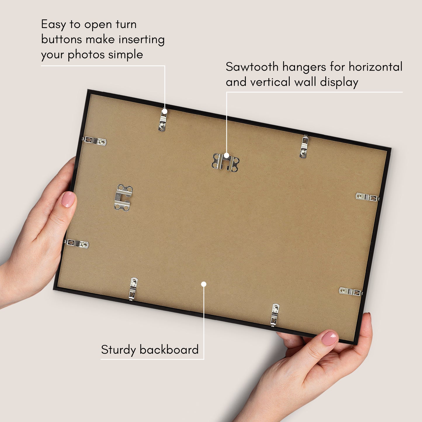 Thin Border Photo Frame in Black - Plexiglass Cover For Horizontal Formats - Picture Frame