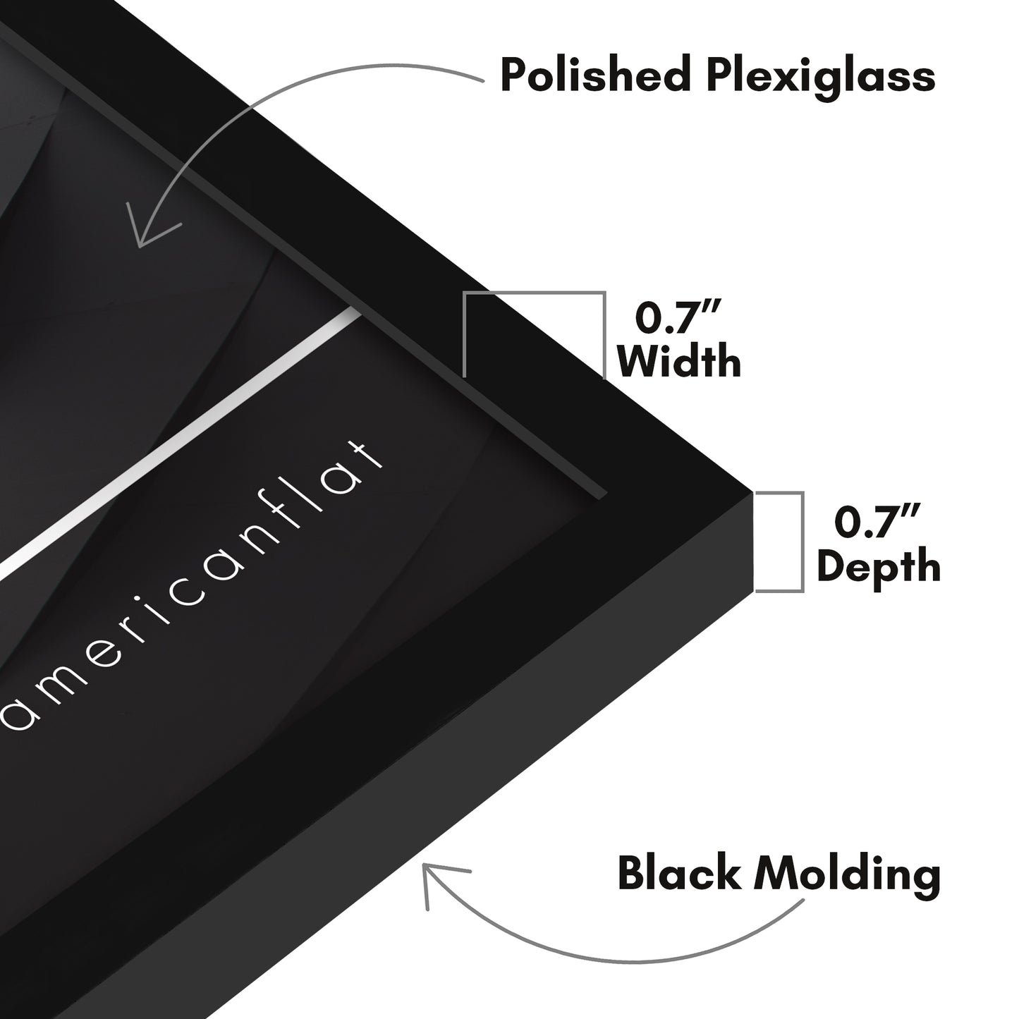 Thin Border Photo Frame in Black - Plexiglass Cover For Horizontal Formats - Picture Frame