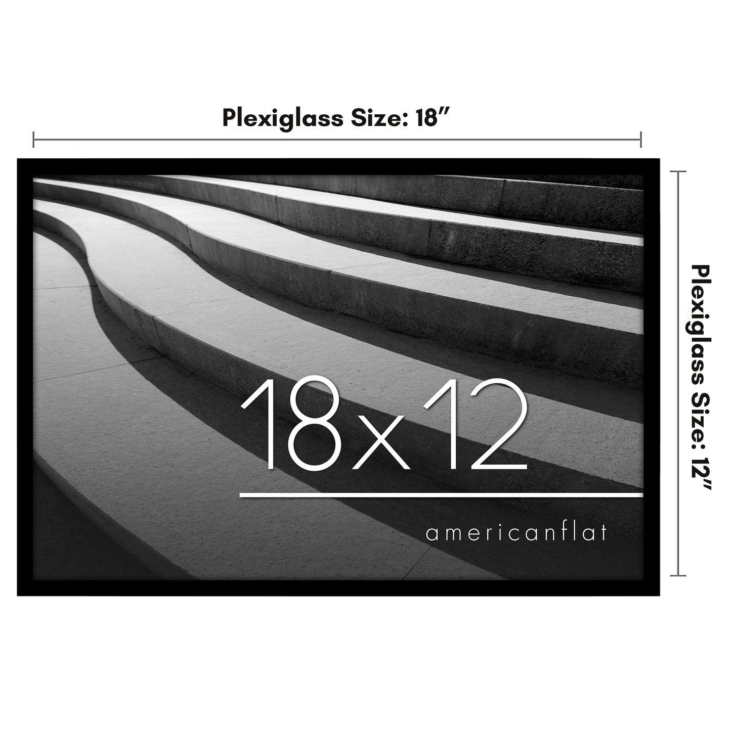 Thin Border Photo Frame in Black - Plexiglass Cover For Horizontal Formats - Picture Frame
