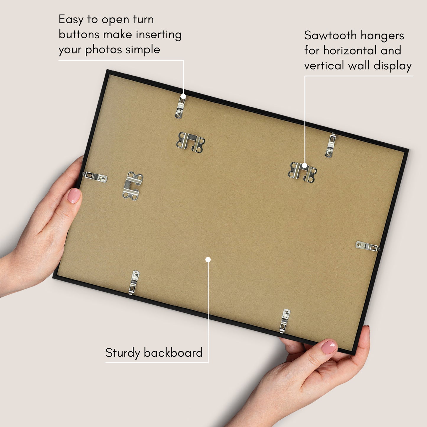 Thin Border Photo Frame in Black - Plexiglass Cover For Horizontal Formats - Picture Frame