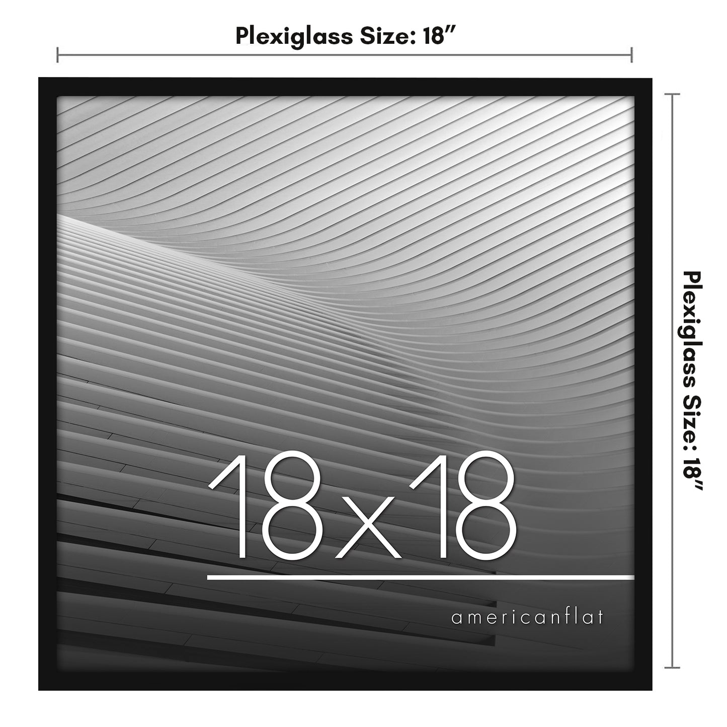 Thin Border Photo Frame in Black - Plexiglass Cover For Horizontal Formats - Picture Frame