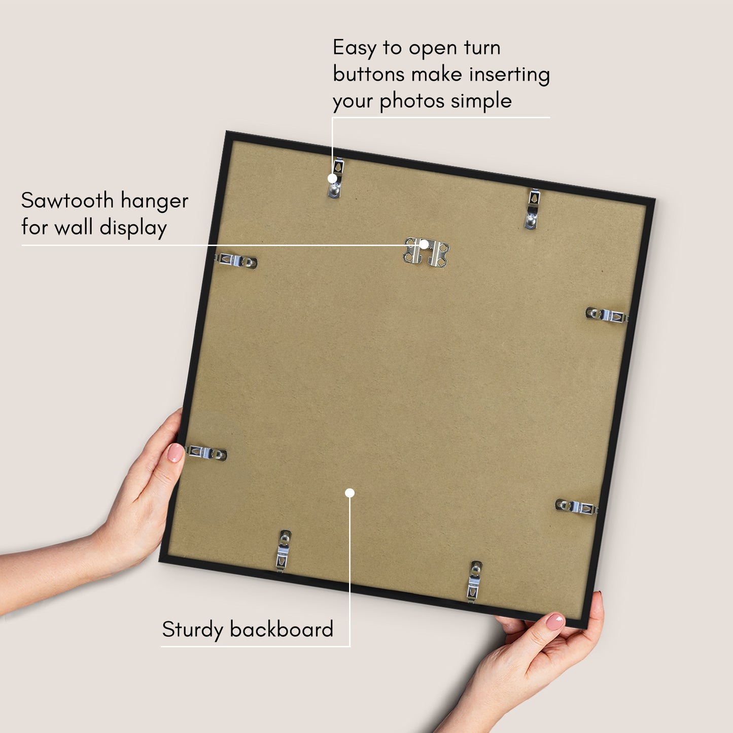 Thin Border Photo Frame in Black - Plexiglass Cover For Horizontal Formats - Picture Frame