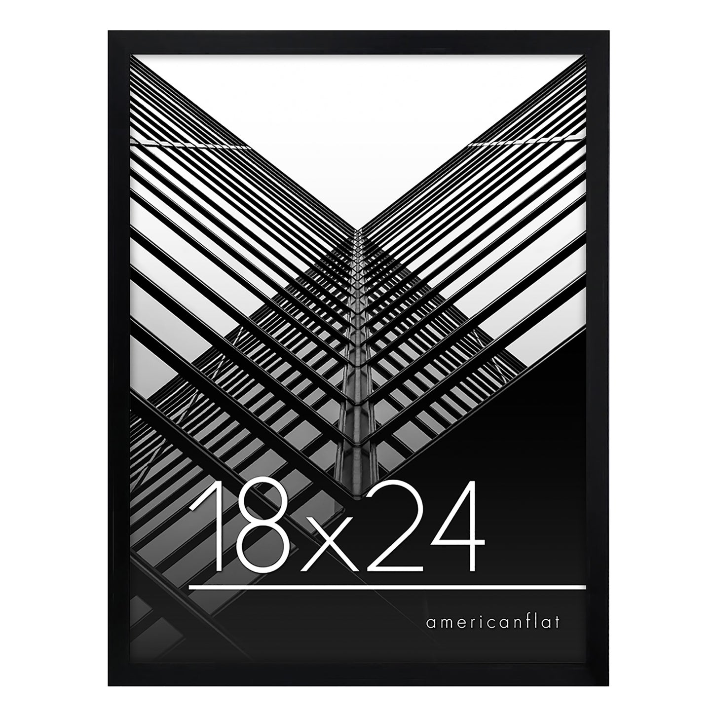 Thin Border Photo Frame in Black - Plexiglass Cover For Horizontal Formats - Picture Frame