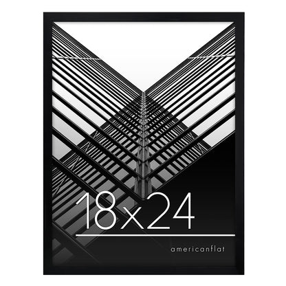 Thin Border Photo Frame in Black - Plexiglass Cover For Horizontal Formats - Picture Frame
