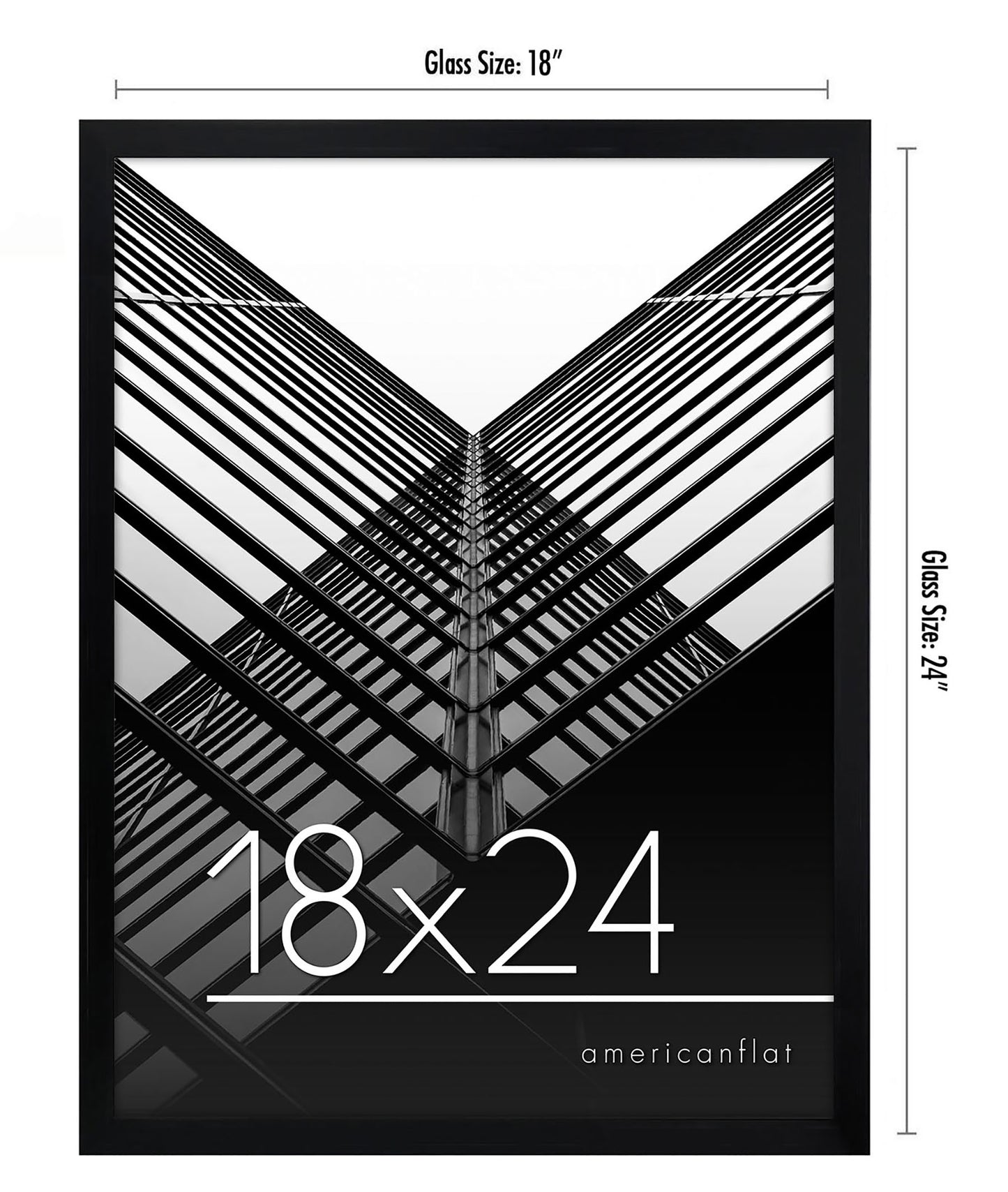 Thin Border Photo Frame in Black - Plexiglass Cover For Horizontal Formats - Picture Frame