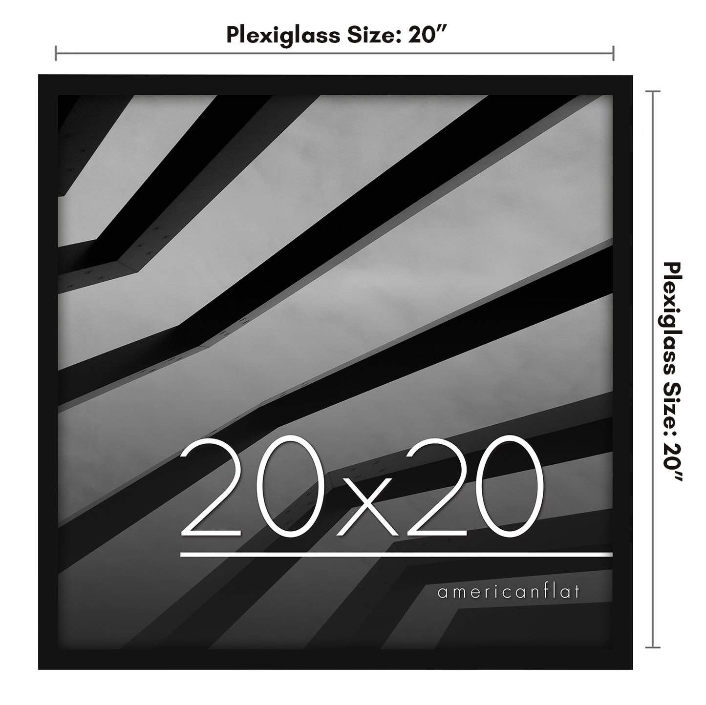 Thin Border Photo Frame in Black - Plexiglass Cover For Horizontal Formats - Picture Frame