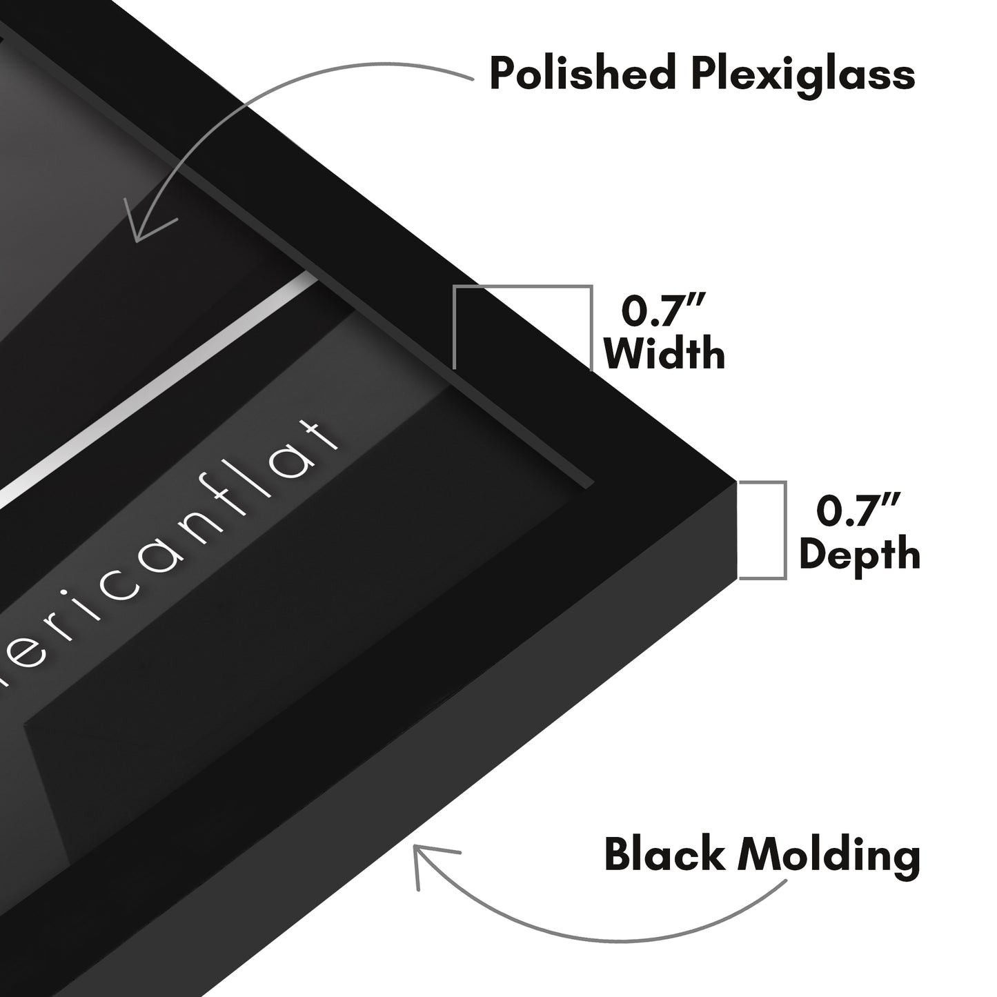 Thin Border Photo Frame in Black - Plexiglass Cover For Horizontal Formats - Picture Frame