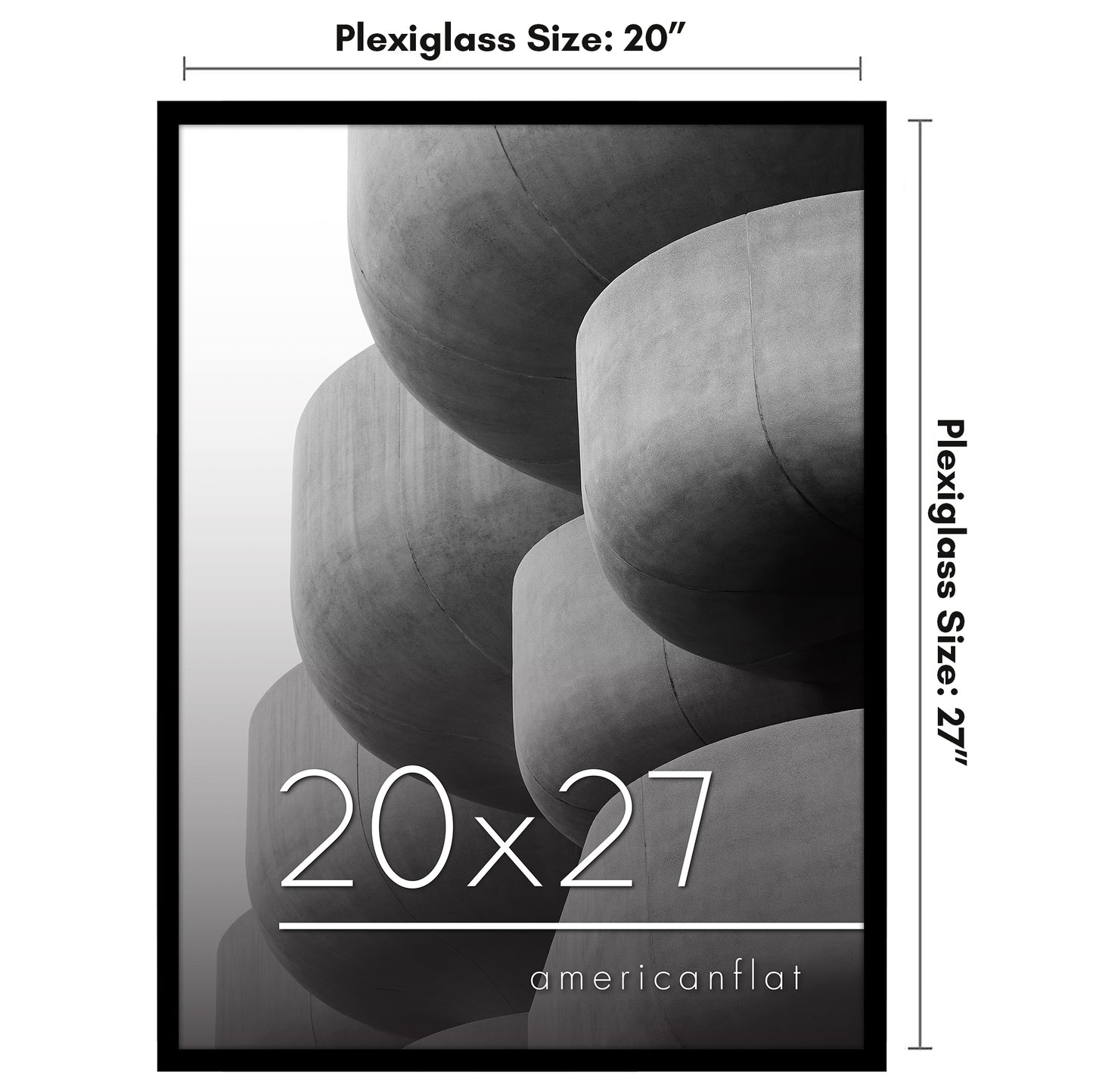 Thin Border Photo Frame in Black - Plexiglass Cover For Horizontal Formats - Picture Frame