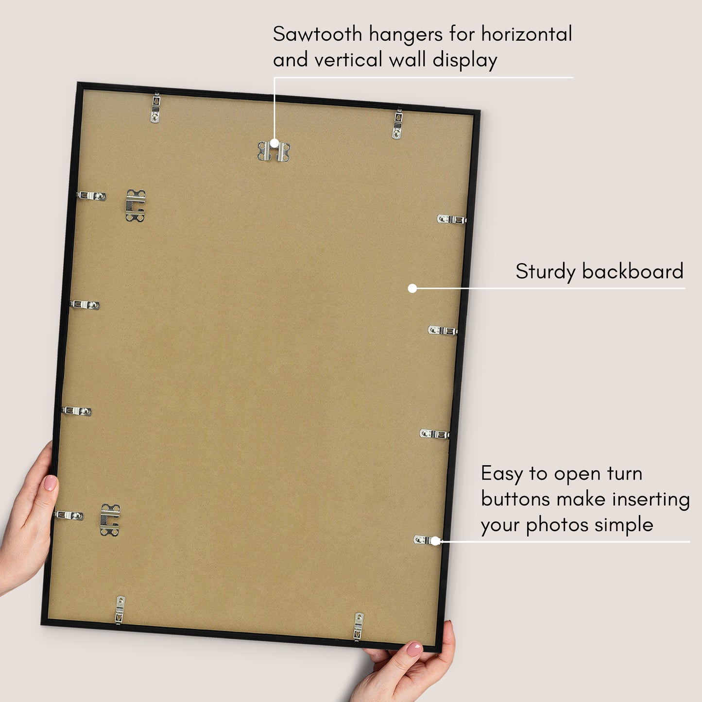 Thin Border Photo Frame in Black - Plexiglass Cover For Horizontal Formats - Picture Frame