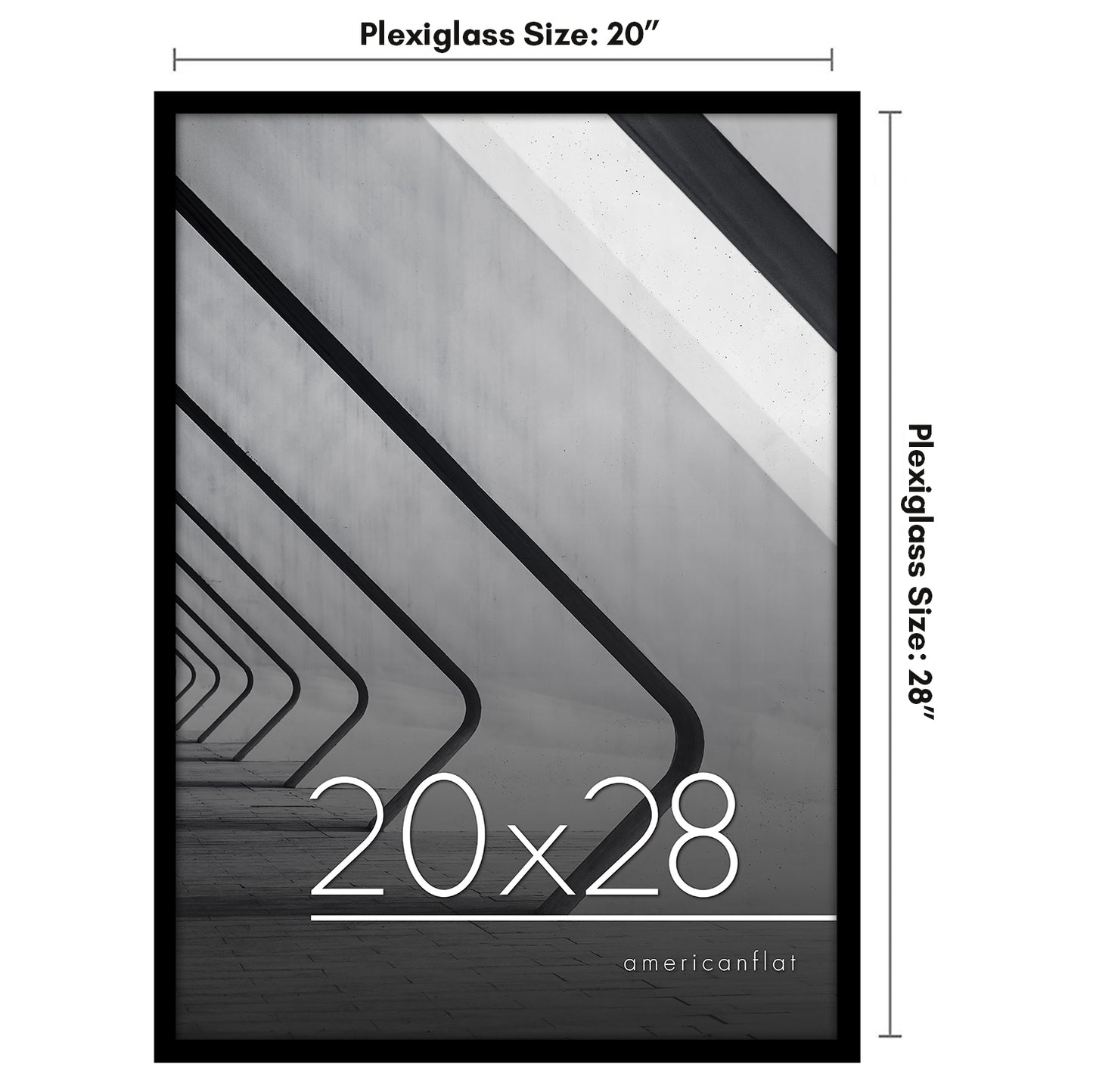 Thin Border Photo Frame in Black - Plexiglass Cover For Horizontal Formats - Picture Frame