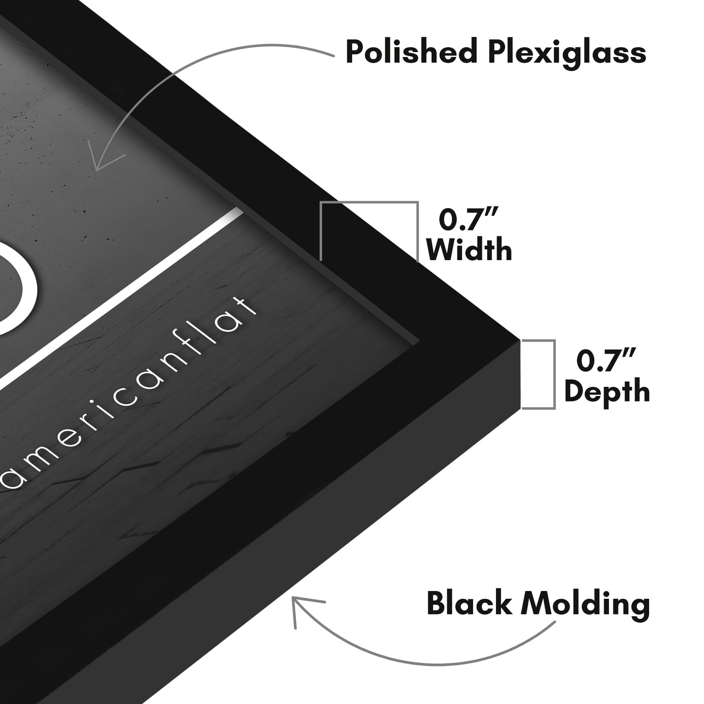 Thin Border Photo Frame in Black - Plexiglass Cover For Horizontal Formats - Picture Frame