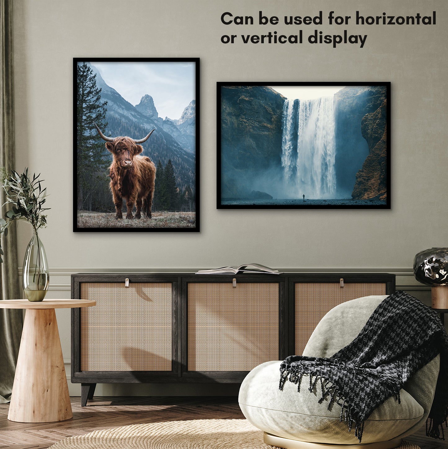 Thin Border Photo Frame in Black - Plexiglass Cover For Horizontal Formats - Picture Frame