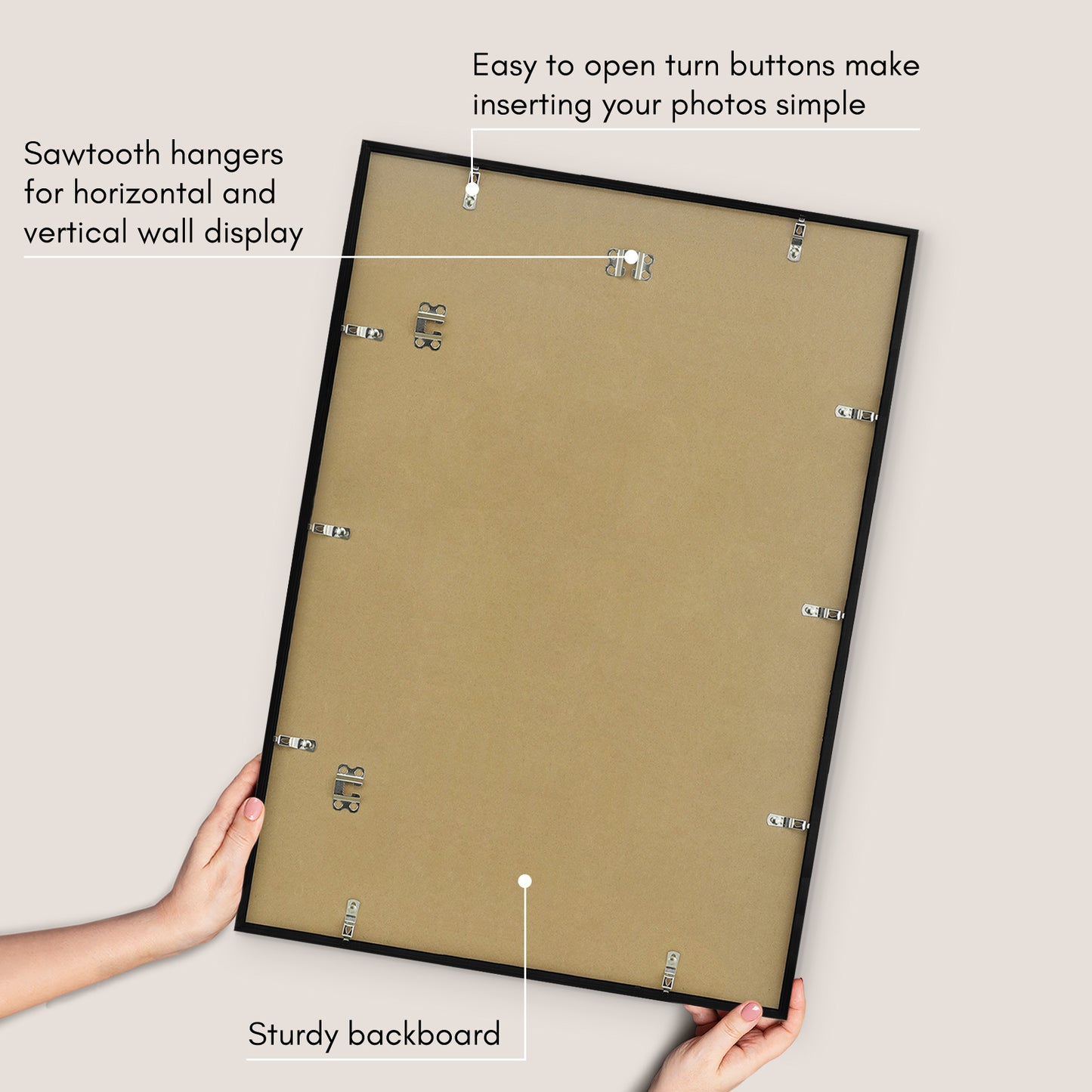 Thin Border Photo Frame in Black - Plexiglass Cover For Horizontal Formats - Picture Frame