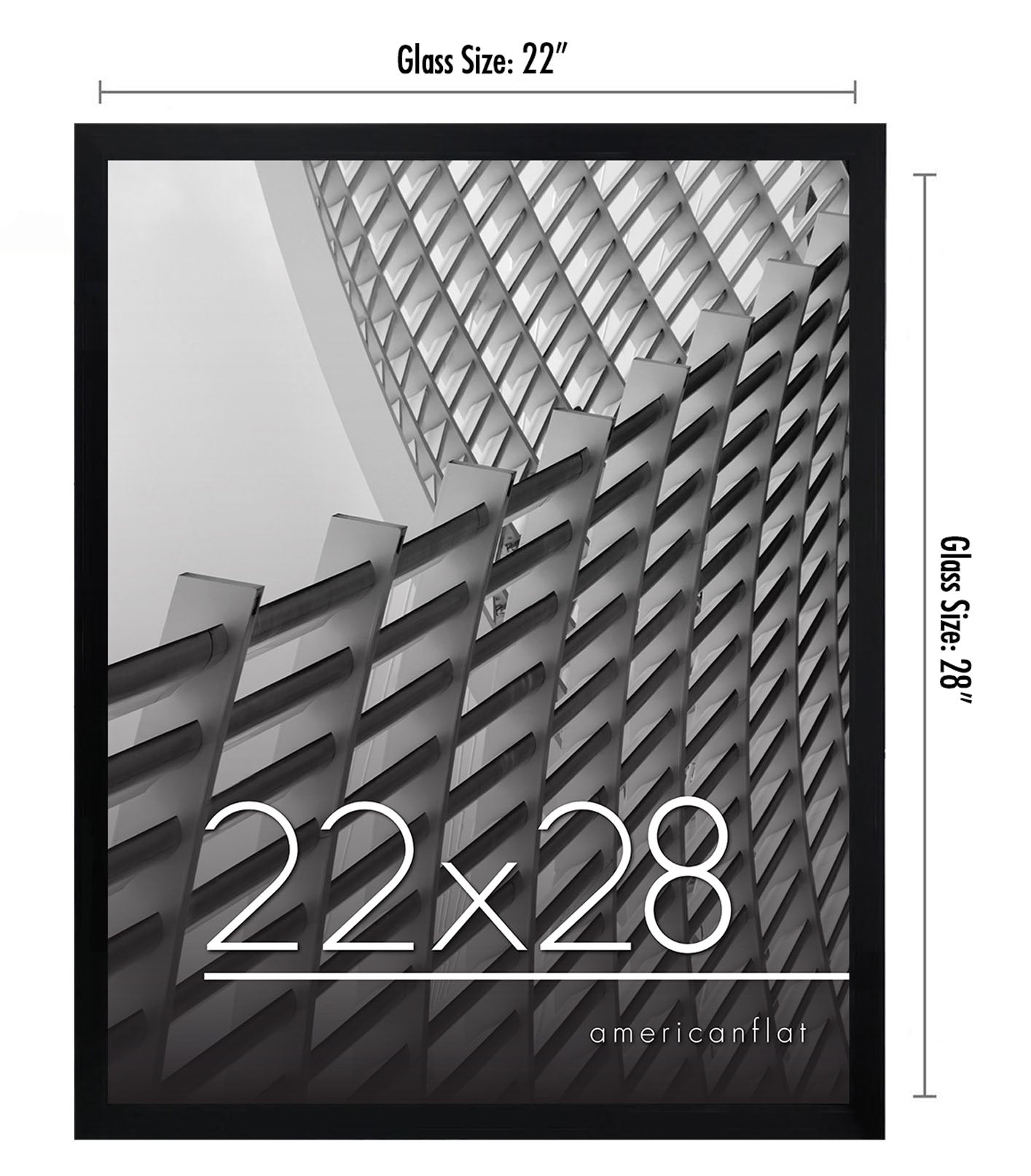 Thin Border Photo Frame in Black - Plexiglass Cover For Horizontal Formats - Picture Frame