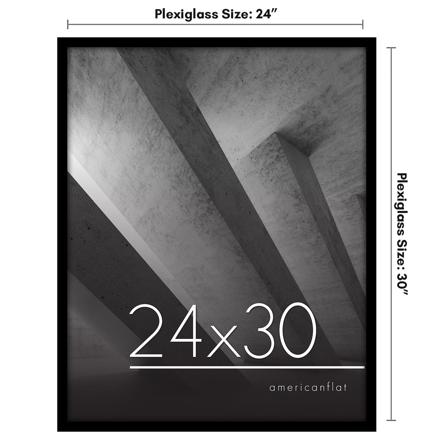 Thin Border Photo Frame in Black - Plexiglass Cover For Horizontal Formats - Picture Frame