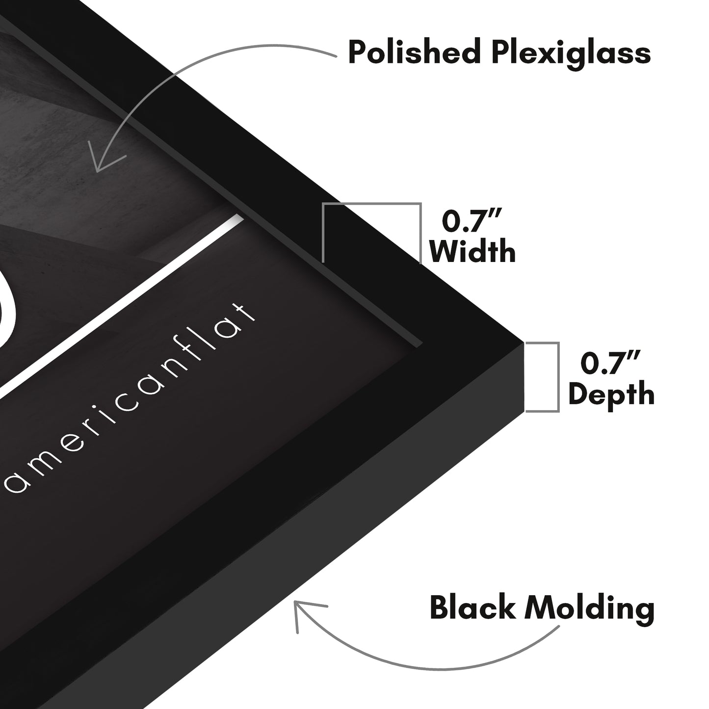 Thin Border Photo Frame in Black - Plexiglass Cover For Horizontal Formats - Picture Frame