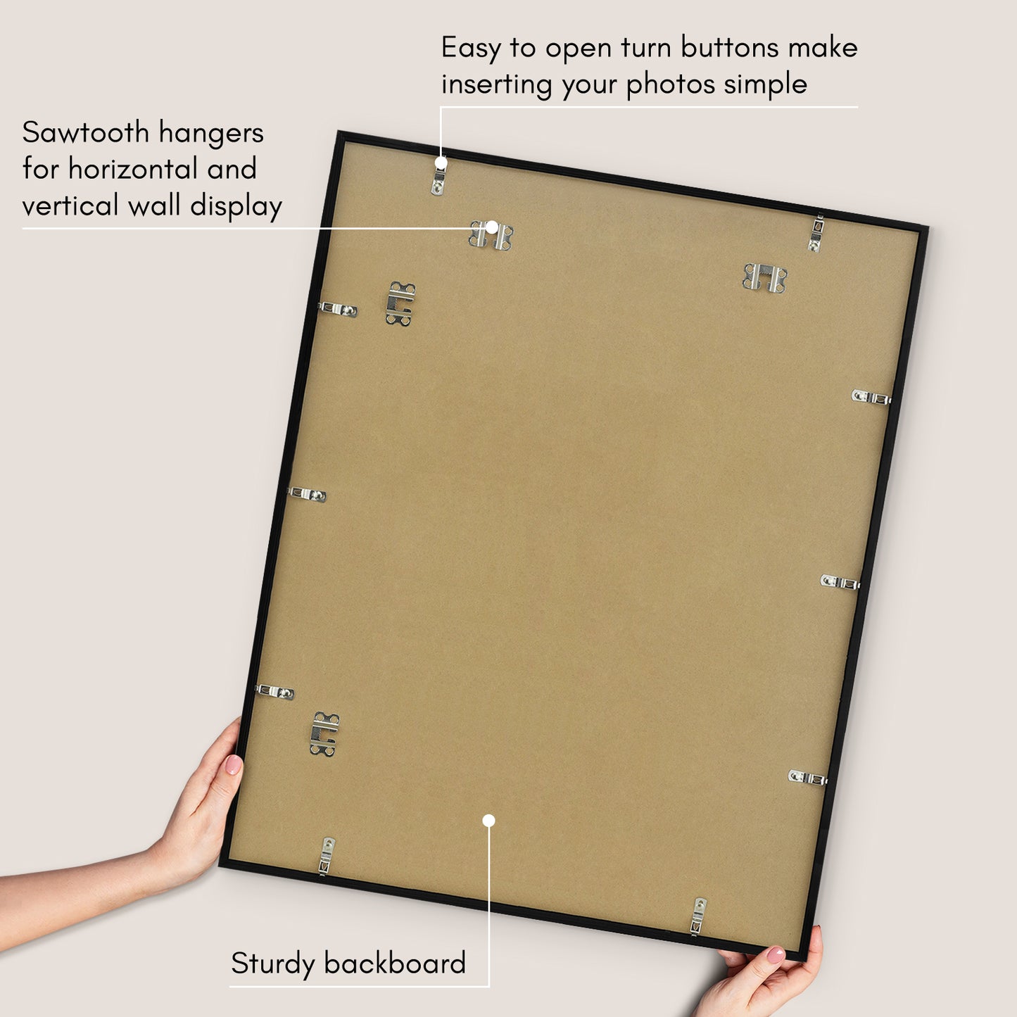Thin Border Photo Frame in Black - Plexiglass Cover For Horizontal Formats - Picture Frame