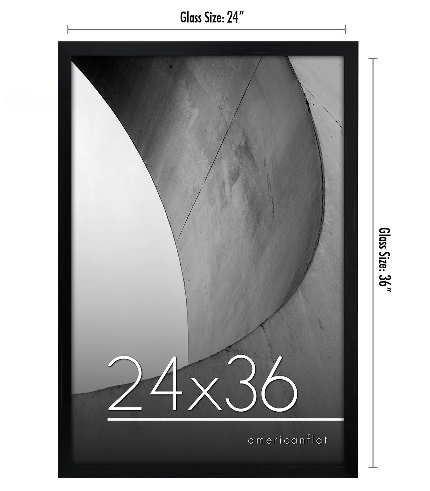 Thin Border Photo Frame in Black - Plexiglass Cover For Horizontal Formats - Picture Frame
