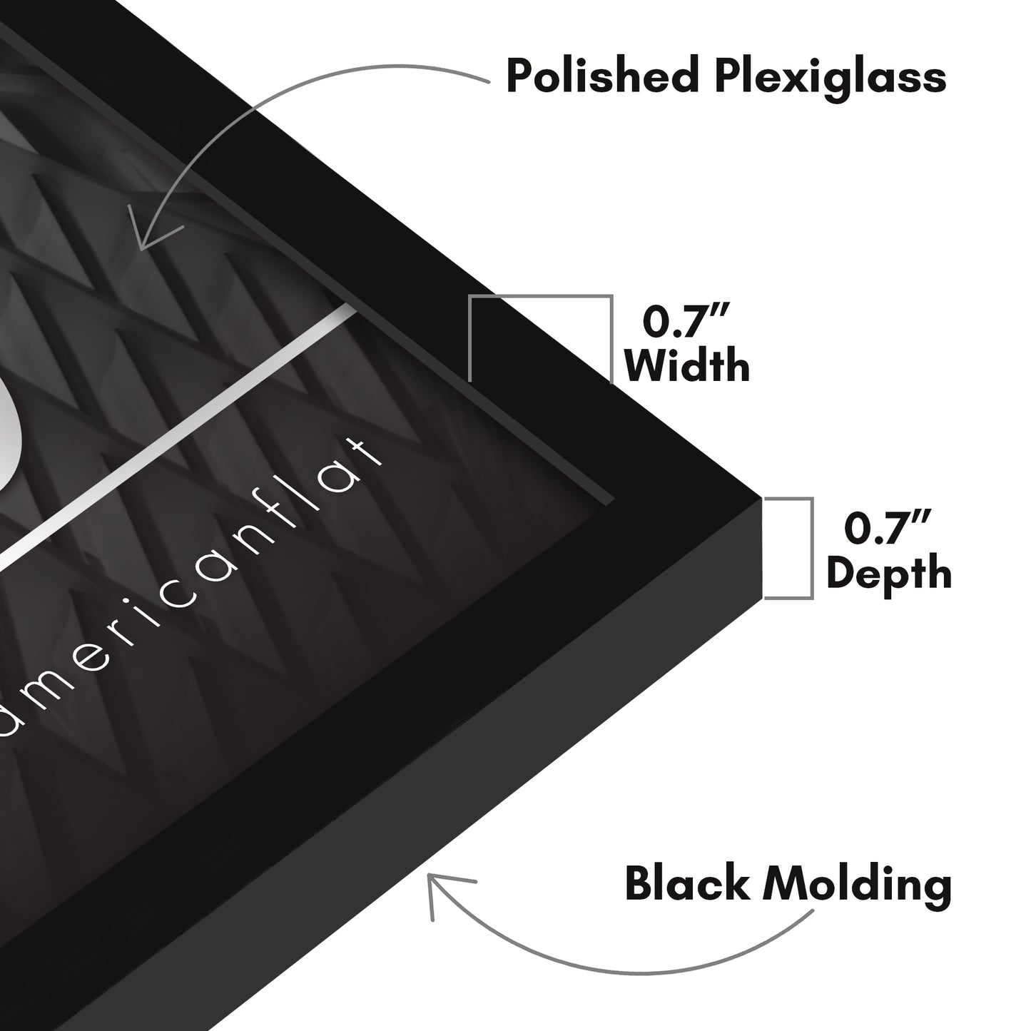 Thin Border Photo Frame in Black - Plexiglass Cover For Horizontal Formats - Picture Frame