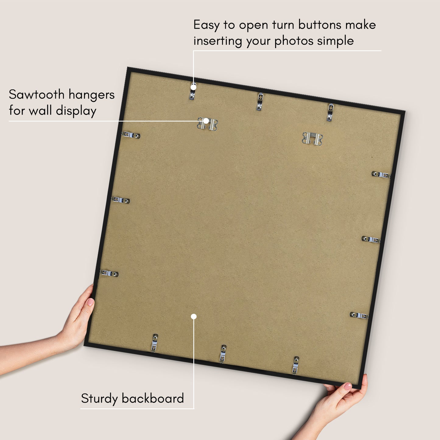 Thin Border Photo Frame in Black - Plexiglass Cover For Horizontal Formats - Picture Frame