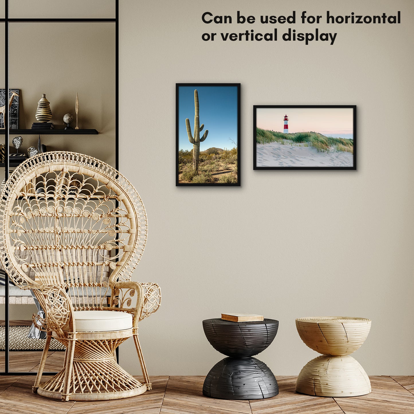 Thin Border Photo Frame in Black - Plexiglass Cover For Horizontal Formats - Picture Frame