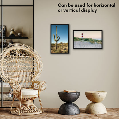 Thin Border Photo Frame in Black - Plexiglass Cover For Horizontal Formats - Picture Frame