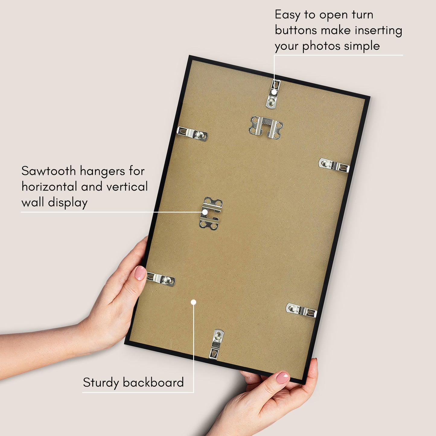 Thin Border Photo Frame in Black - Plexiglass Cover For Horizontal Formats - Picture Frame