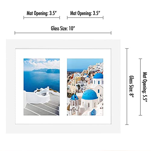Americanflat Double Picture Frame | Two 4x6 Openings | 8x10 Overall | Shatter-Resistant