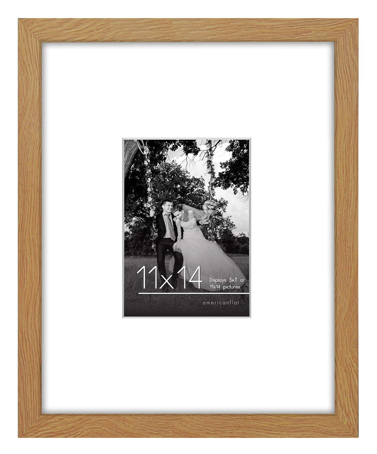 11x14 in Dark Oak - Engineered Wood with Shatter Resistant Glass, and Includes Hanging Hardware for Wall - Picture Frame