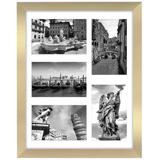Americanflat Picture Frame | Collage | Five 4x6 Openings with Classic Molding | Signature Collection