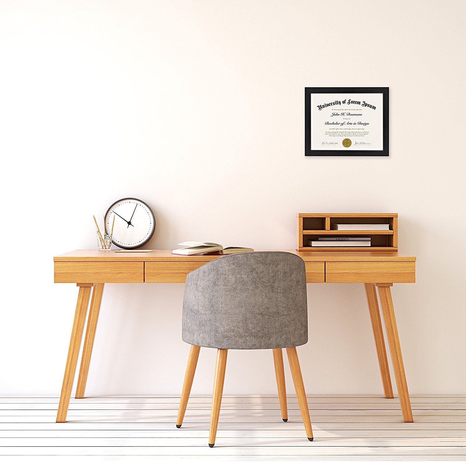 Document Frame with Polished Glass - Horizontal and Vertical Formats for Wall - 8.5" x 11" - Picture Frame - Americanflat