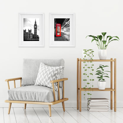 White Picture Frame - Made to Display Pictures 8x10 with Mat or 11x14 Without Mat - Wide Molding - Wall Mounting Material Includes - Picture Frame - Americanflat