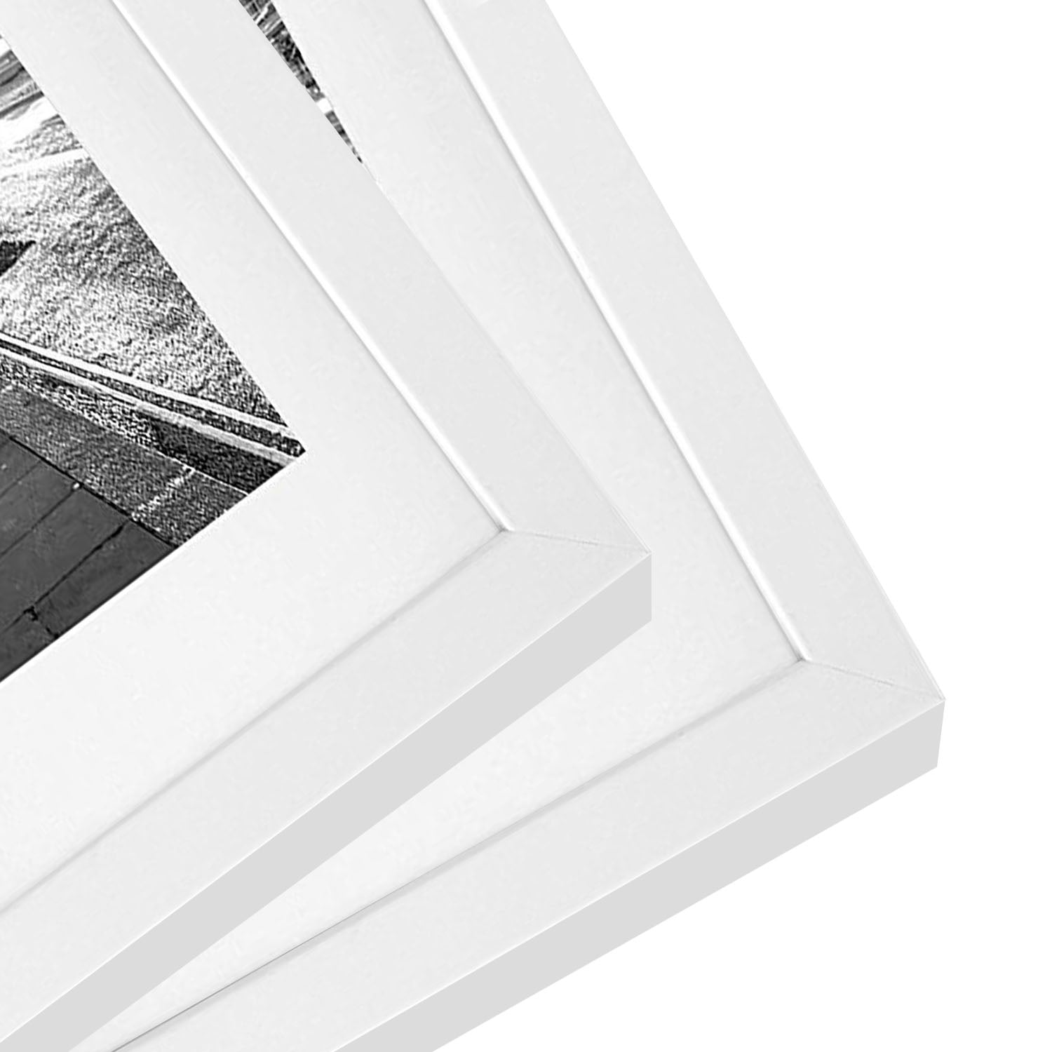 White Picture Frame - Made to Display Pictures 8x10 with Mat or 11x14 Without Mat - Wide Molding - Wall Mounting Material Includes - Picture Frame - Americanflat