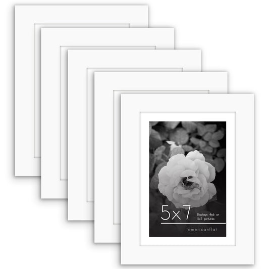 Set of 5 - Classic Gallery Picture Frame with Mat | Galleria Collection