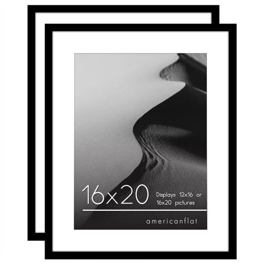 Set of 2 - Classic Gallery Picture Frame with Mat | Galleria Collection