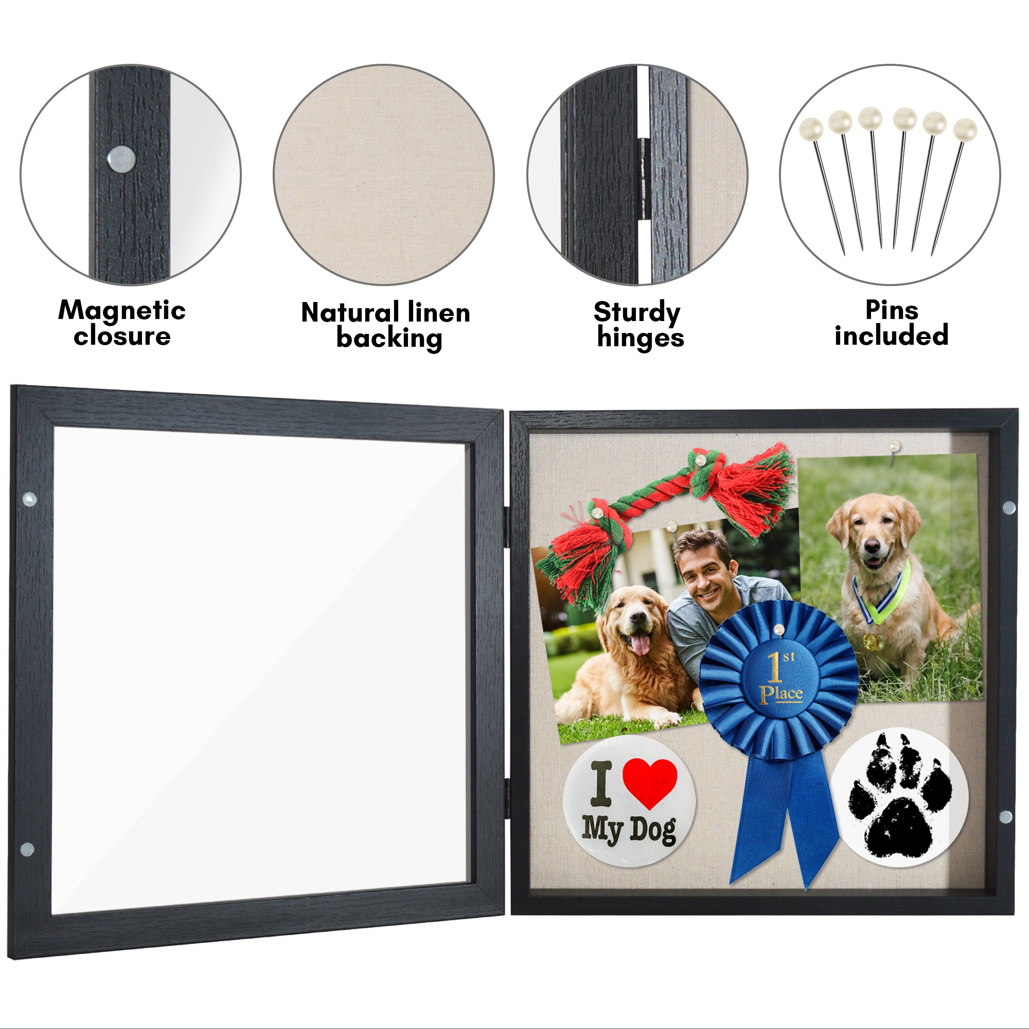 Front Opening Black 11x11 - Wall and Tabletop Display - Shadow Box