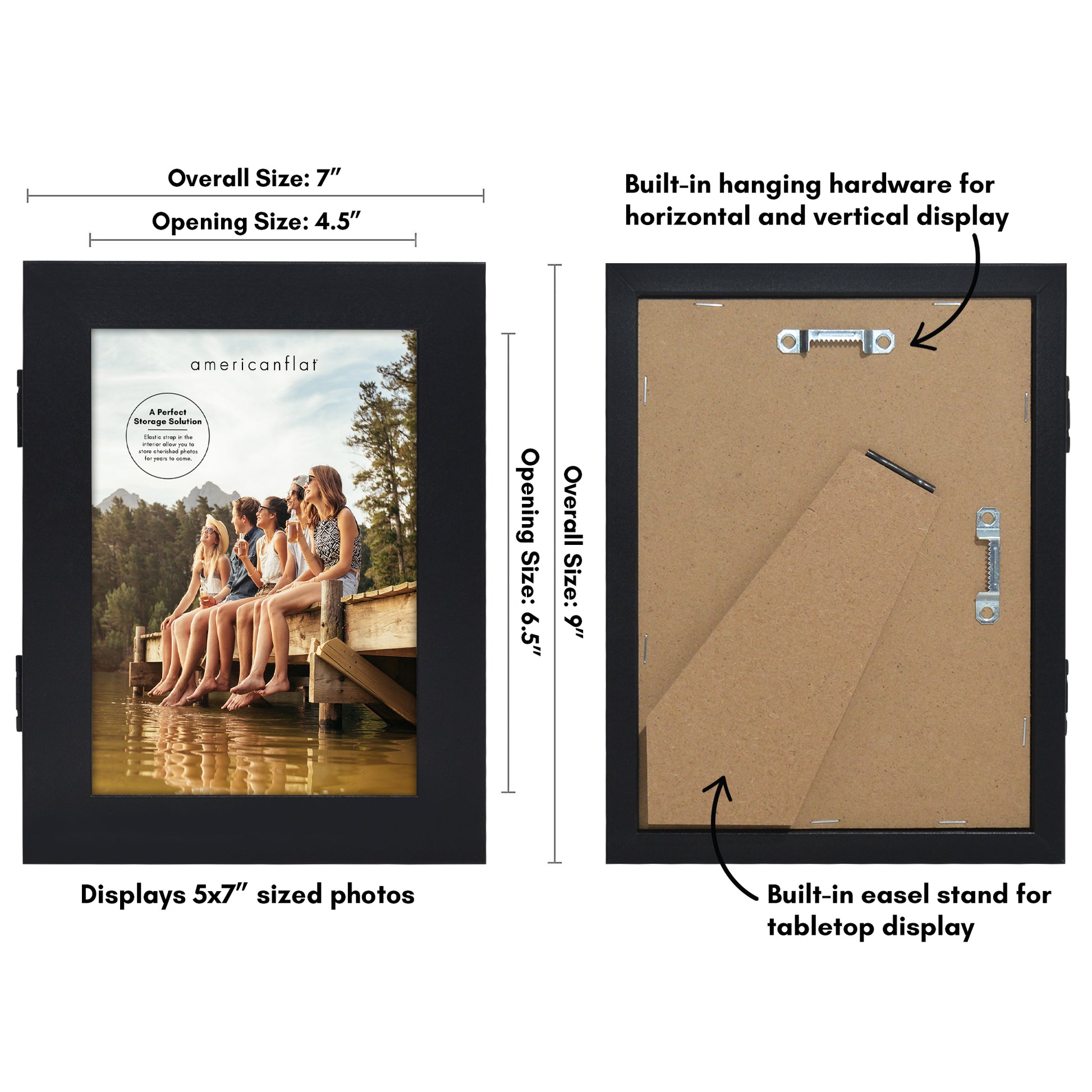 Americanflat 8x8 Picture Frames in Black - Set of 2 - Engineered