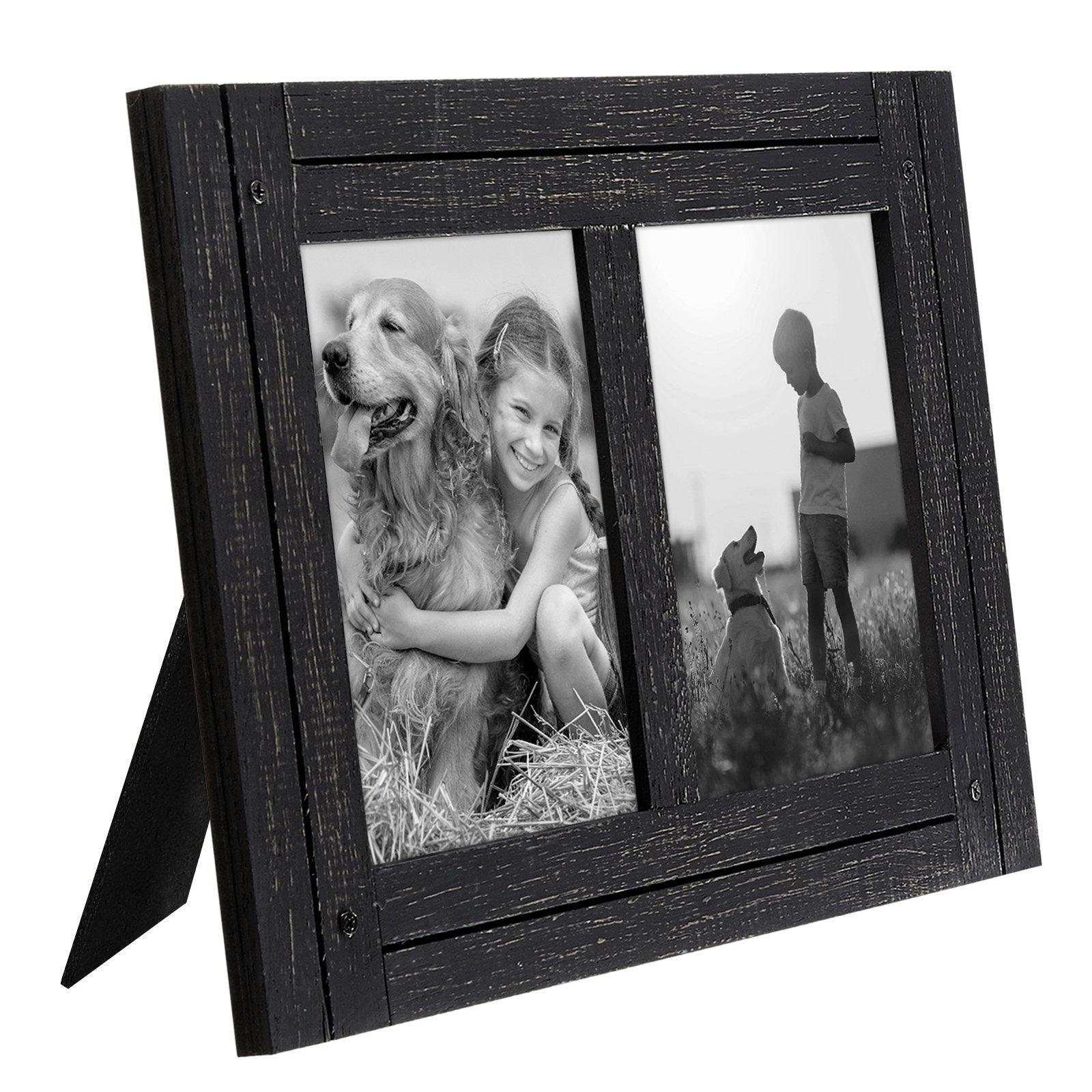 Americanflat Black Collage Picture Frame with 4 Openings - Made