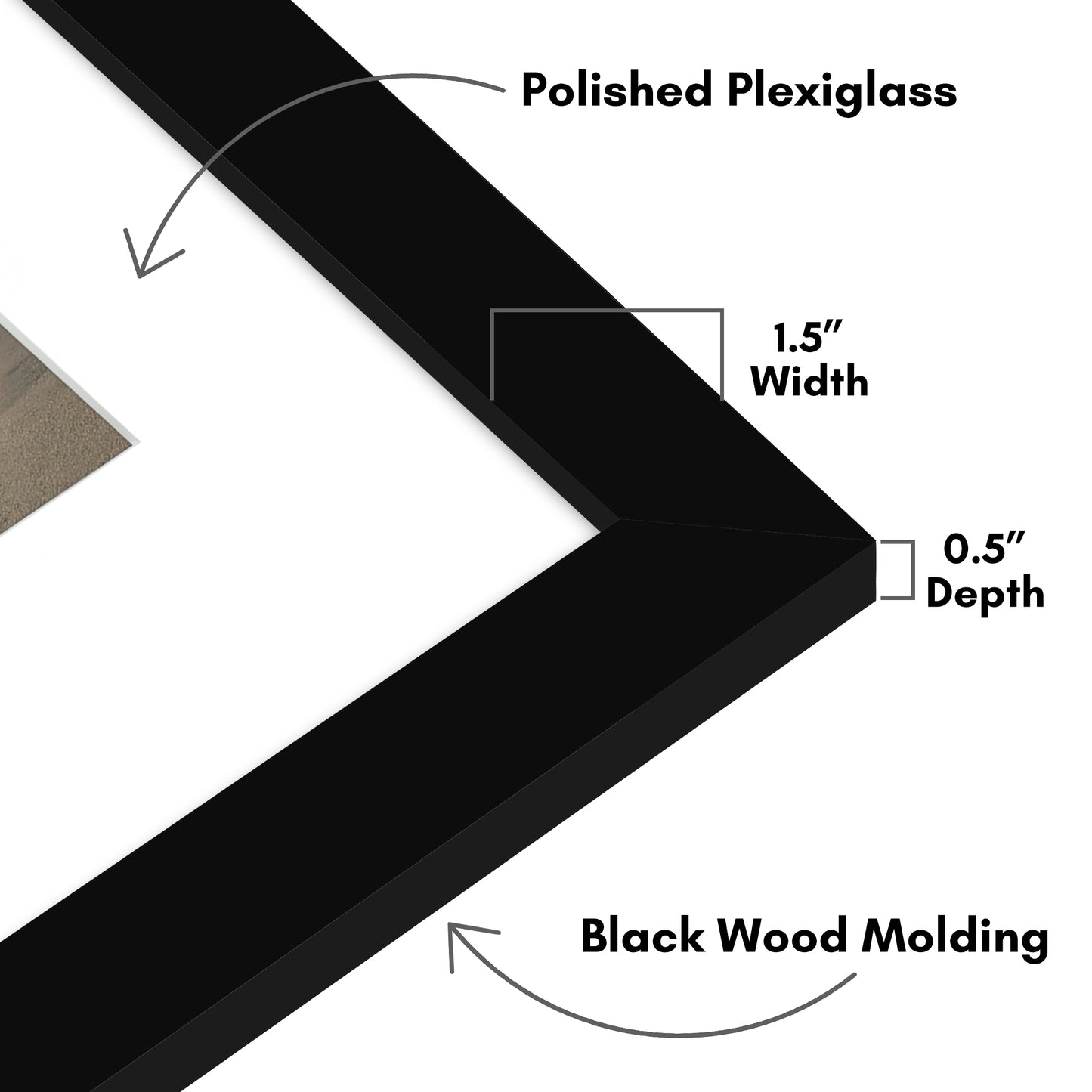 Picture Frame with Arch Mat | Gallery Wall Decor | Protective Glass Cover