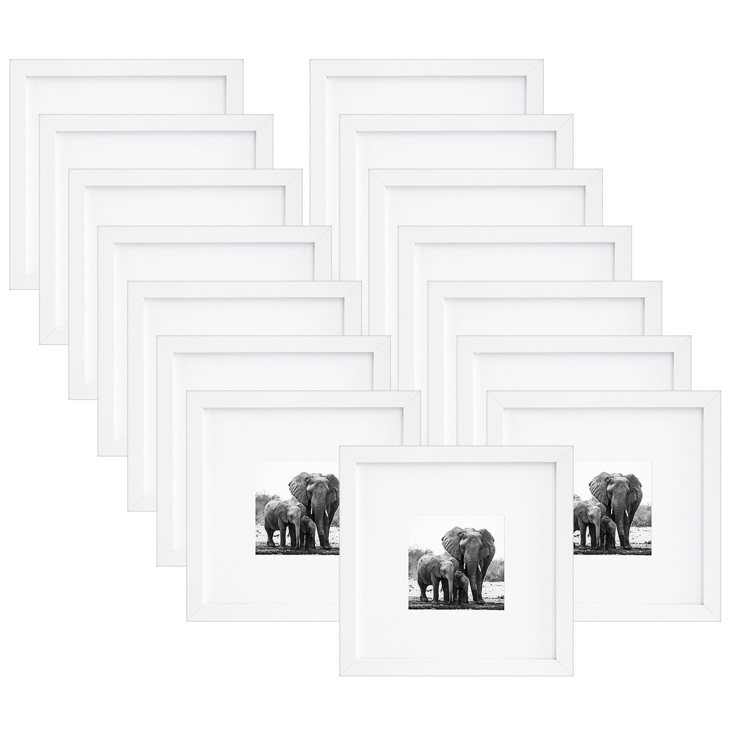 9-Pack, white, 8x8 Photo Frame (4x4 Matted)