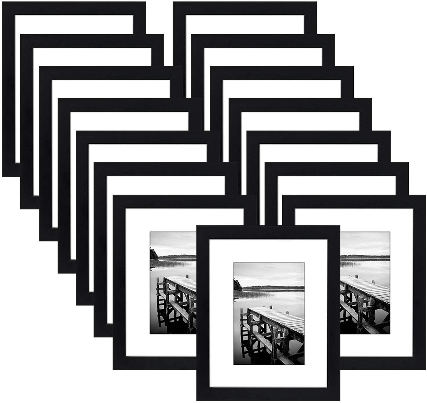 Picture Frames with Shatter Resistant Glass Horizontal and Vertical Formats for Wall and Tabletop - Picture Frame - Americanflat